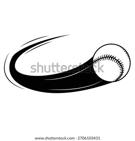 Baseball Ball Motion Fast Speed Vector illustration.
