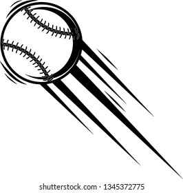 Baseball Ball Motion Moving Effect With Speed Line Trails
