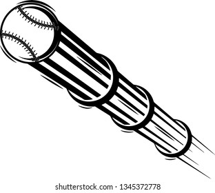 Baseball Ball Motion Moving Effect With Speed Line Trails