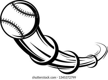 Baseball Ball Motion Moving Effect With Speed Line Trails