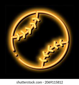 Baseball Ball neon light sign vector. Glowing bright icon Baseball Ball isometric sign. transparent symbol illustration