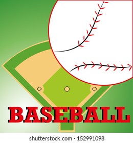baseball ball on abstract ground background