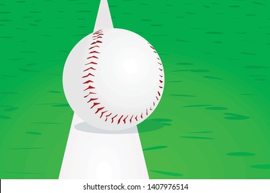 Baseball ball on line. vector illustration