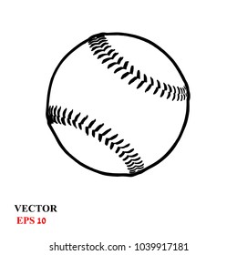 Baseball ball on a white background