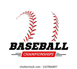 Baseball ball on white background.
