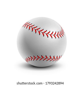 Baseball ball on white background Vector illustration with shadow