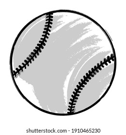 Baseball ball on white background. Simple flat style.Vector illustration.