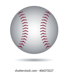 Baseball ball on white background