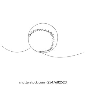 Baseball ball one line art. Continuous line drawing of ball baseball, sport, ball sports