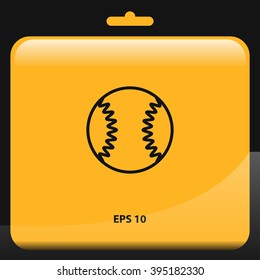 baseball ball outline icon. vector illustration