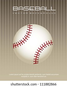 baseball ball over brown background. vector illustration