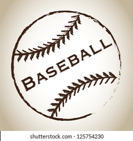 Baseball ball over gray background vector illustration