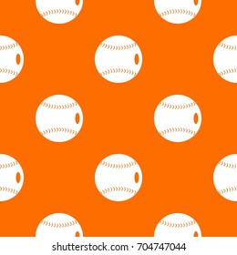 Baseball ball pattern repeat seamless in orange color for any design. Vector geometric illustration