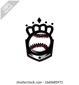 Baseball ball queen logo design. Scalable and editable vector.	
