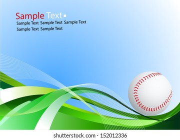 Baseball ball. Sample text