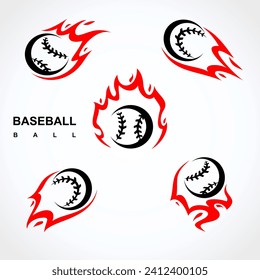 Baseball ball set. Collection icons baseball. Vector