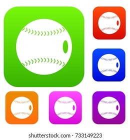 Baseball ball set icon color in flat style isolated on white. Collection sings vector illustration