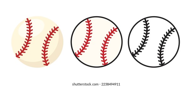 Baseball ball set icon vector illustration