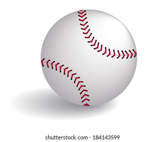 baseball ball with shadow on white background