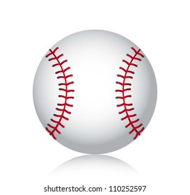 baseball ball with shadow over white background. vector illustration