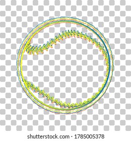Baseball ball sign. Blue to green gradient Icon with Four Roughen Contours on stylish transparent Background. Illustration.