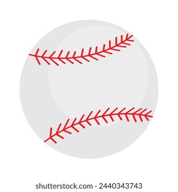 Baseball ball sign. Colored softball icon, isolated on white background. Symbol play, team, game and competition, recreation. Simple design. Vector illustration. EPS file 208.