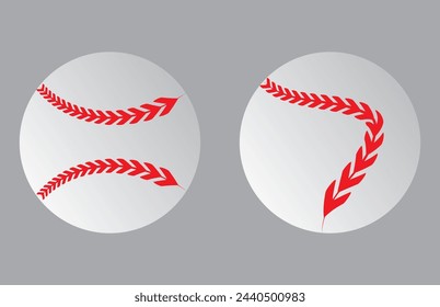 Baseball ball sign. Colored softball icon, isolated on white background. Equipment professional american sport. Symbol play, team, game and competition, recreation. Simple design. Vector illustration