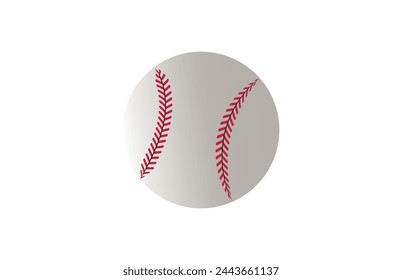 Baseball ball sign. Colored softball icon, isolated on white background. Equipment professional american sport. Symbol play, team, game and competition, recreation. Simple design. Vector illustration