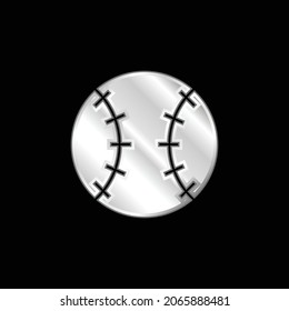 Baseball Ball silver plated metallic icon