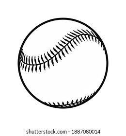 Baseball ball simple black icon