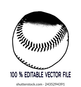 Baseball ball simple black icon with shadow