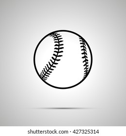 Baseball Ball Simple Black Icon With Shadow