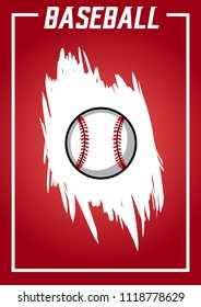 Baseball Ball Simple Elegant Poster with Simple Color 