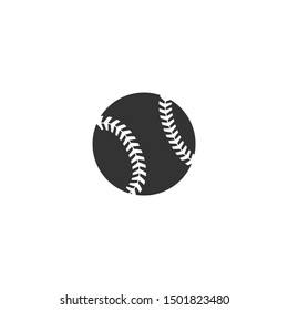 Baseball ball simple vector icon. Baseball play ball black glyph symbol.