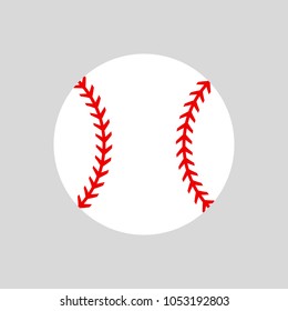 Baseball Ball. Softball. Vector Silhouette. Vector Icon Isolated