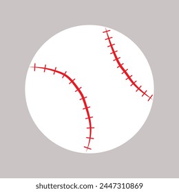 Baseball ball. Softball. Vector silhouette. Vector icon isolated