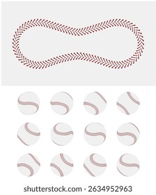 Baseball Ball Spinning Frame Sequence and Texture Vector