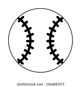 Baseball ball sport game isolated in black and white