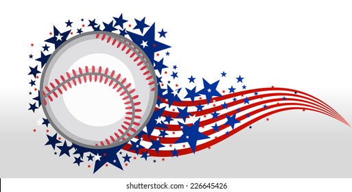 Baseball ball with stars