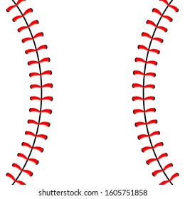 Baseball Ball Stitches Red Lace Seam Stock Vector (Royalty Free ...