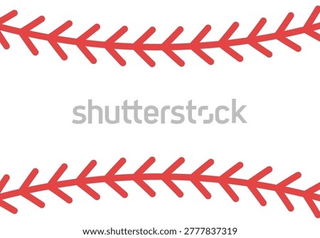 Baseball ball stitches, red lace seam isolated on background. Baseball Stitches, Baseball Laces. Softball laces set. Baseball ball stripes. Softball Stitches. Vector illustration