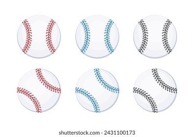 Baseball ball. Baseball Stitches. SoftBall Base Ball. Vector illustration