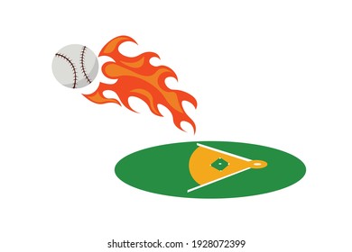 Baseball Ball Throw Vector Illustration