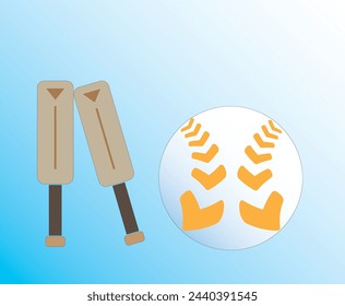baseball ball with two bats. eps10,