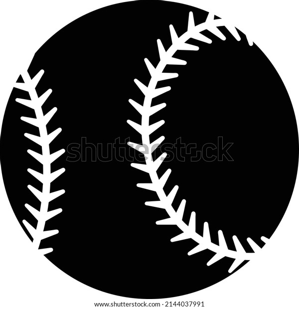 Baseball ball vector art silhouette graphic\
isolated on white background. Ideal for logo design, sticker, car\
decals and any kind of\
decoration.