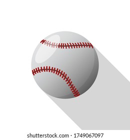 Baseball ball vector flat design in white background