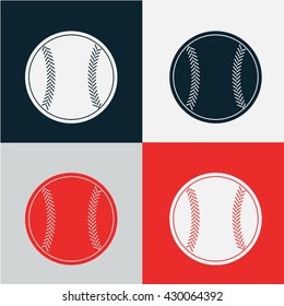 Baseball ball vector icon.