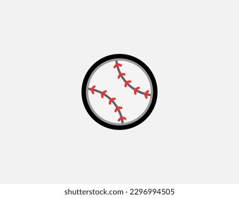 Baseball ball vector icon. Emoji illustration. Isolated baseball ball vector emoticon