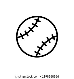 Baseball ball vector icon illustration.
