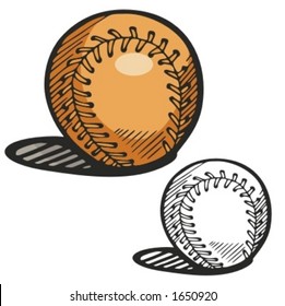 Baseball ball. Vector illustration